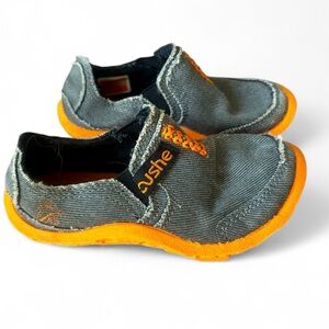 Cushe Kids' Denim and Bright Orange Sneakers